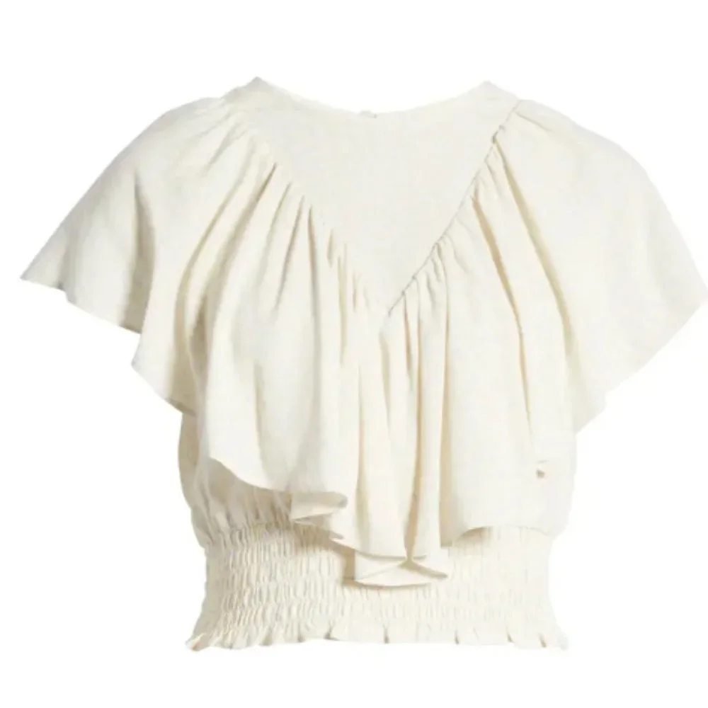 Cropped Printed Ruffle top - Picture 2 of 5